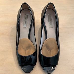 Cole Haan Open Toe 3” Patent Heel size 7